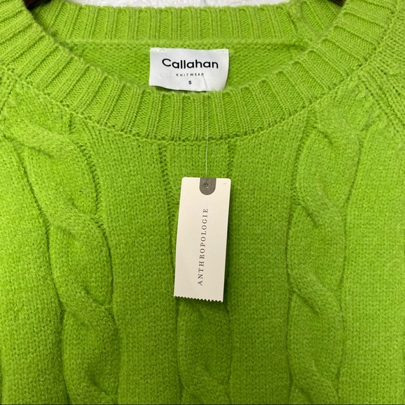 Anthropologie Betsy Cable-Knit Sweater Green NWT - Picture 8 of 10